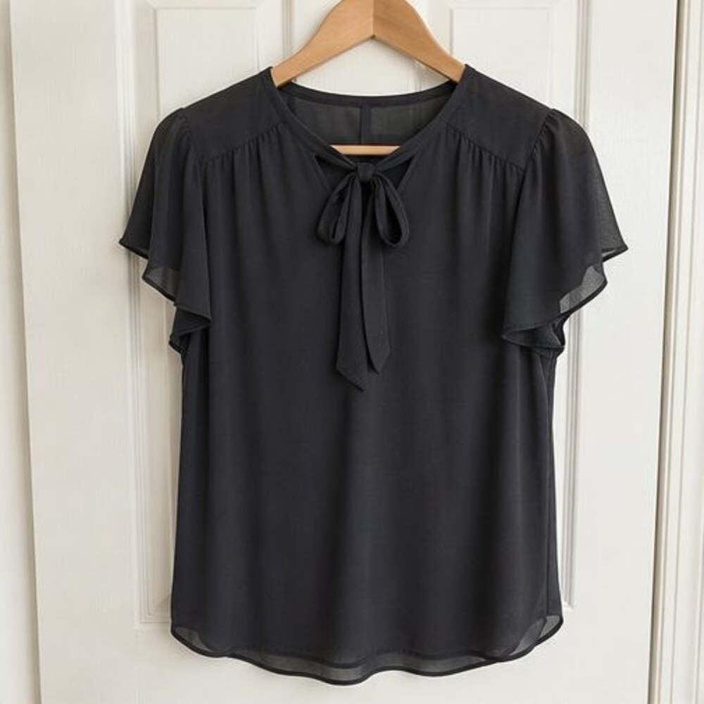 Charcoal Button Blouse